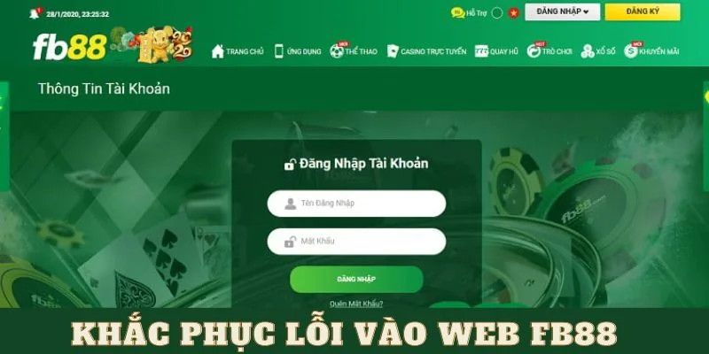 Nắm vững cách khắc phục khi gặp lỗi truy cập tại FB88